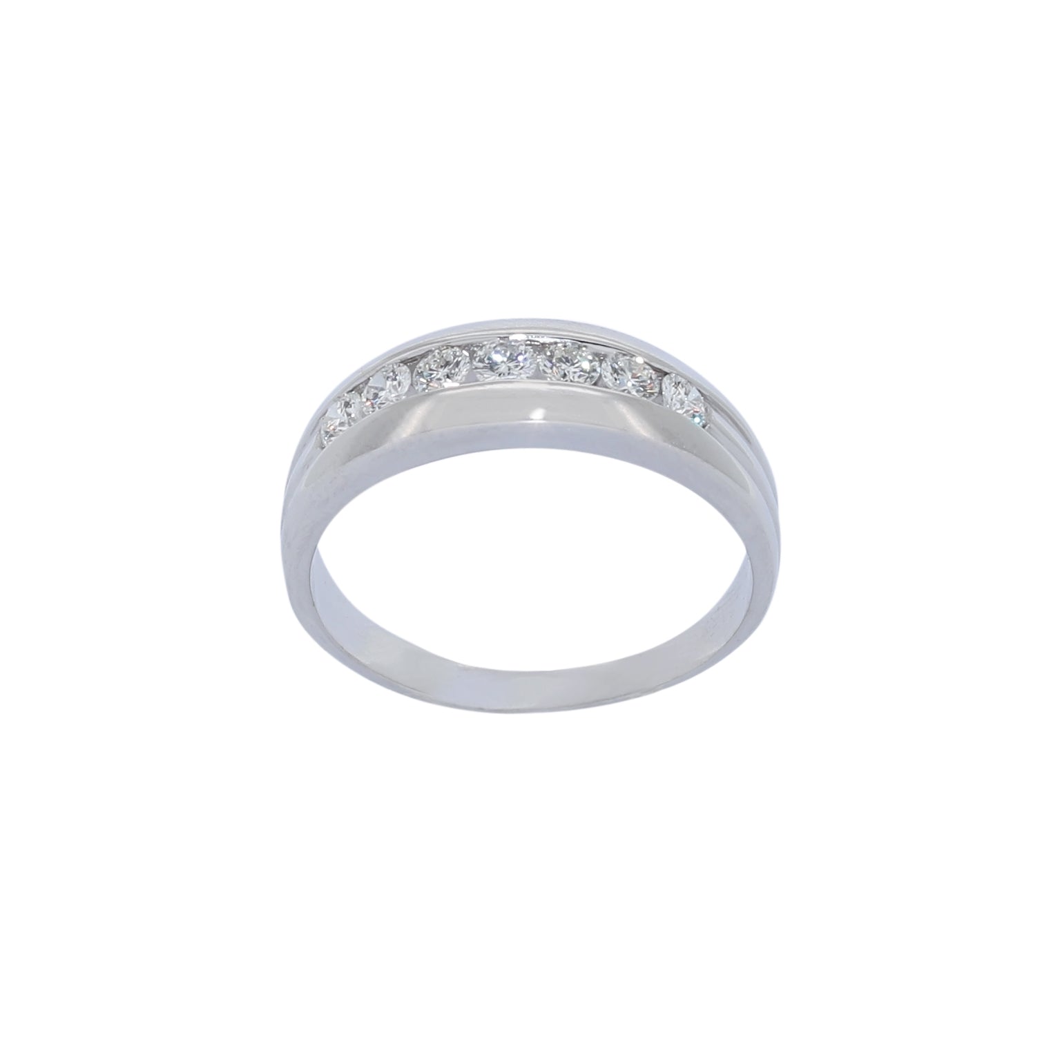 ANILLO ORO BLANCO 7 BRILLANTES