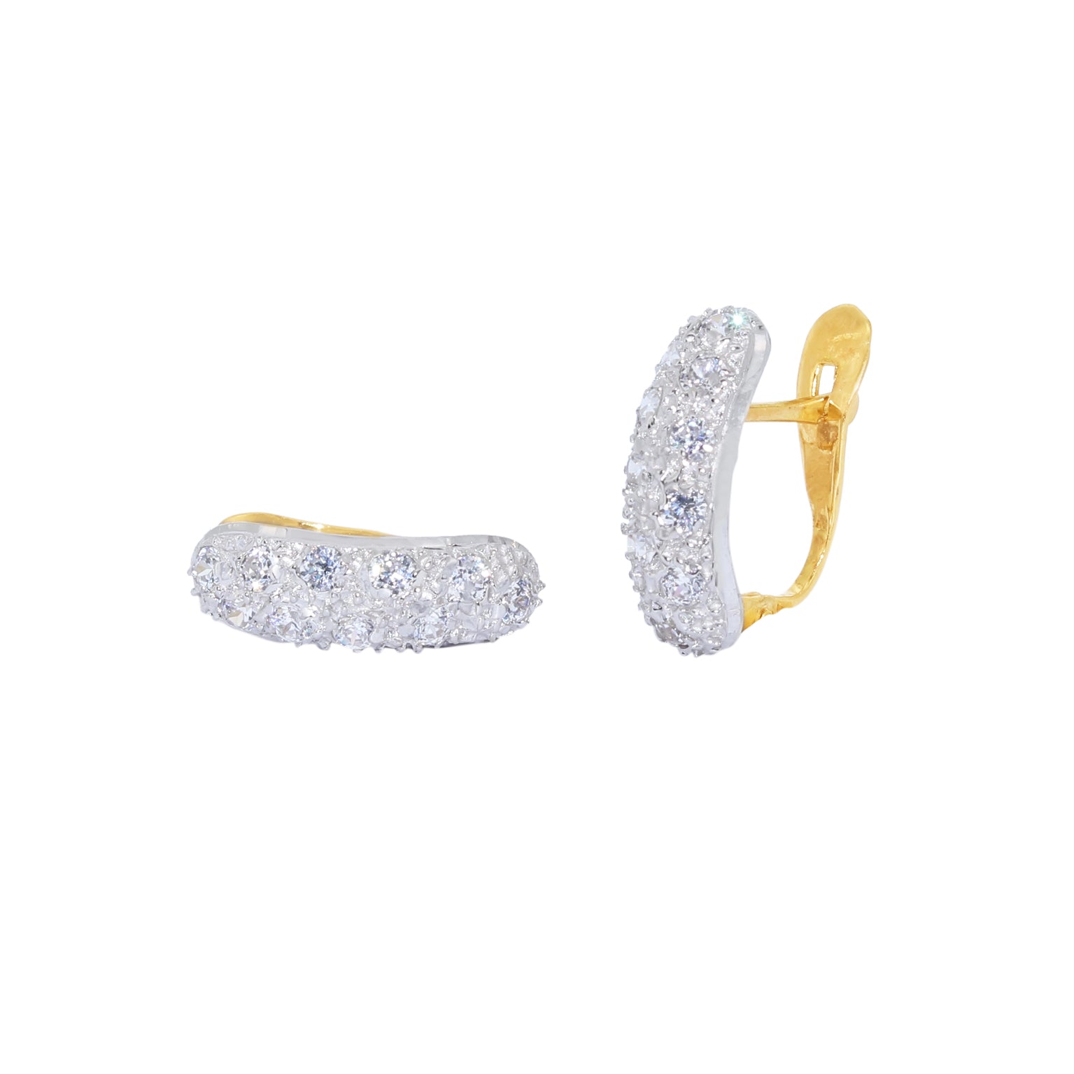 PENDIENTES BICOLOR CON CIRCONITAS