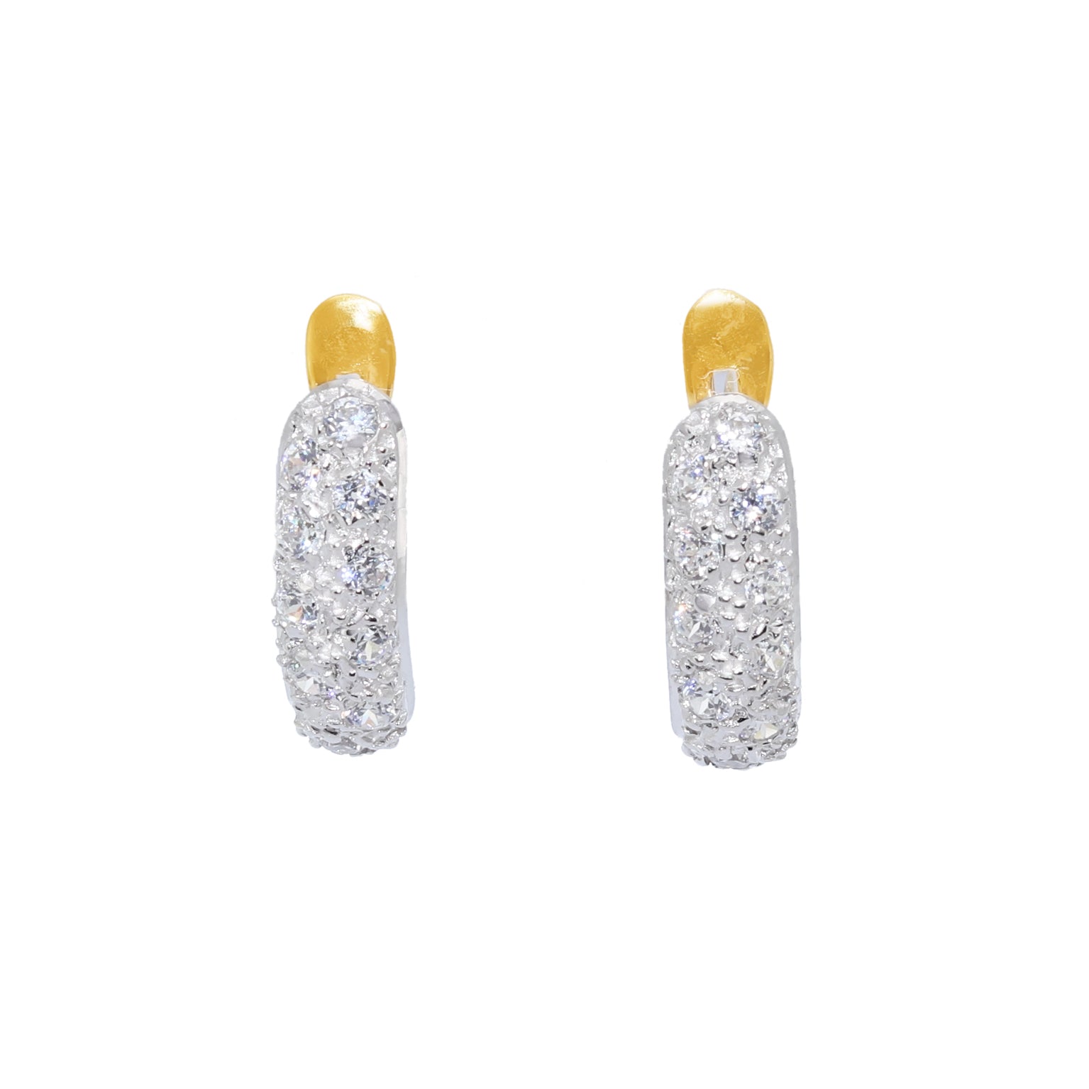 PENDIENTES BICOLOR CON CIRCONITAS