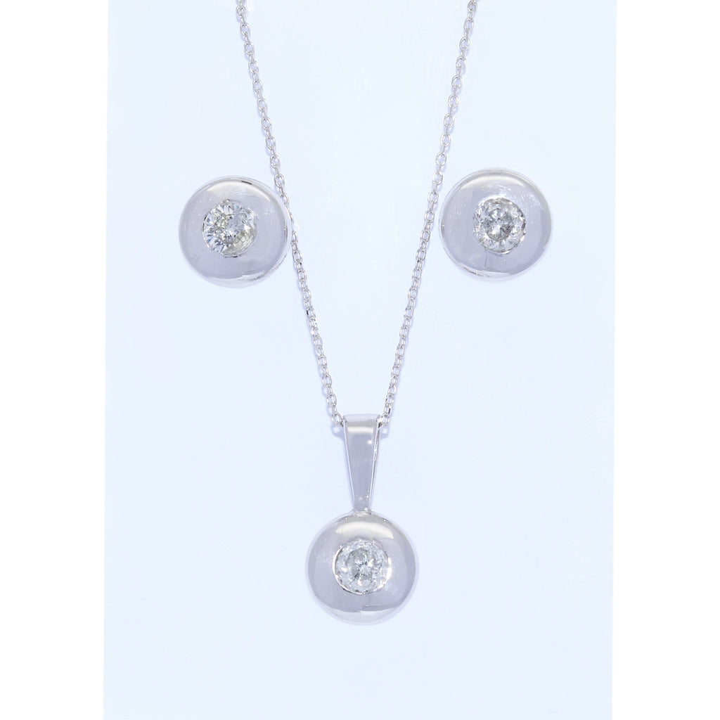 CONJUNTO PENDIENTES + COLGANTE CON DIAMANTES