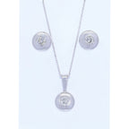 CONJUNTO PENDIENTES + COLGANTE CON DIAMANTES