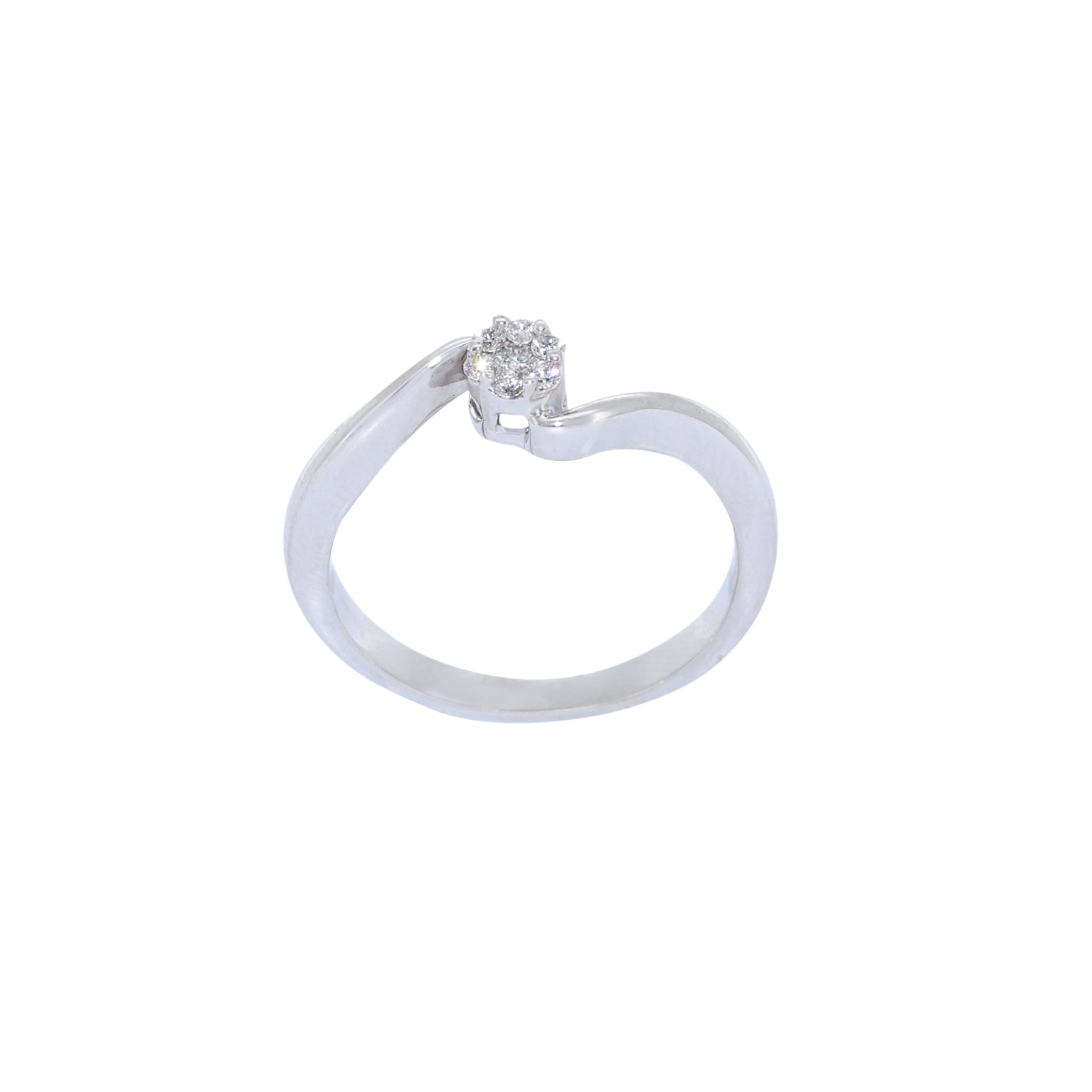 SOLITARIO FLOR ORO BLANCO CON BRILLANTES