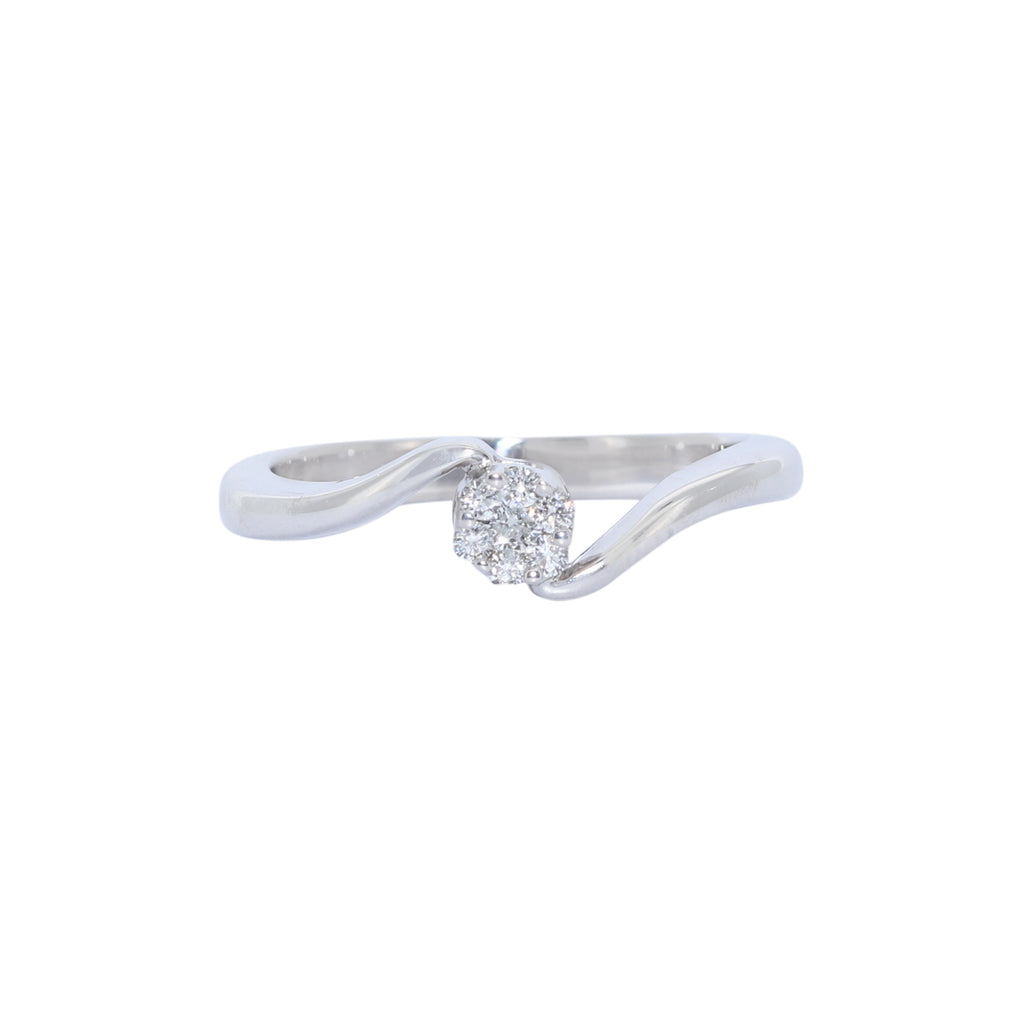 SOLITARIO FLOR ORO BLANCO CON BRILLANTES