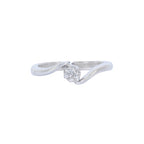 SOLITARIO FLOR ORO BLANCO CON BRILLANTES