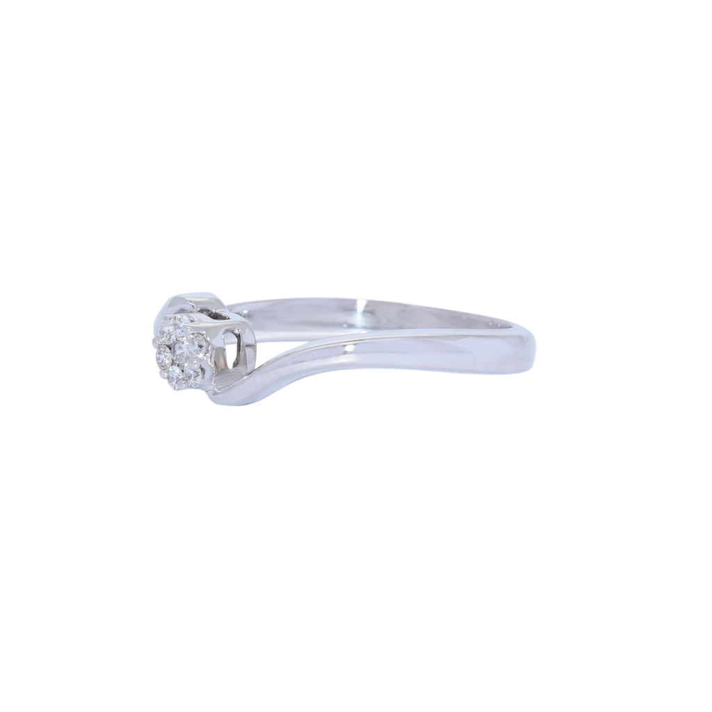 SOLITARIO FLOR ORO BLANCO CON BRILLANTES