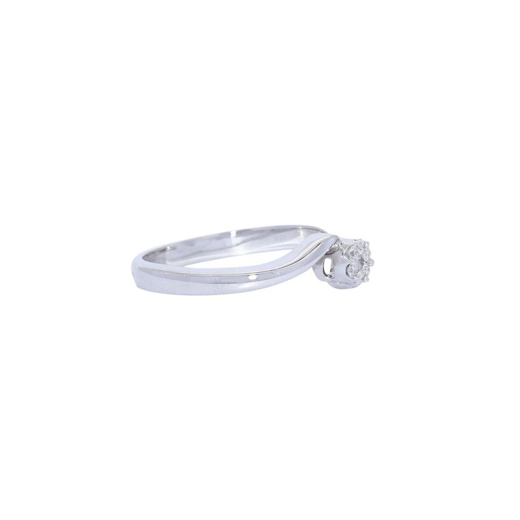 SOLITARIO FLOR ORO BLANCO CON BRILLANTES