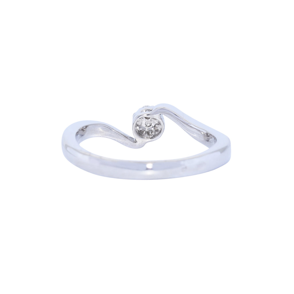 SOLITARIO FLOR ORO BLANCO CON BRILLANTES