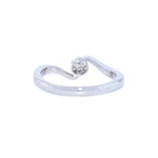 SOLITARIO FLOR ORO BLANCO CON BRILLANTES