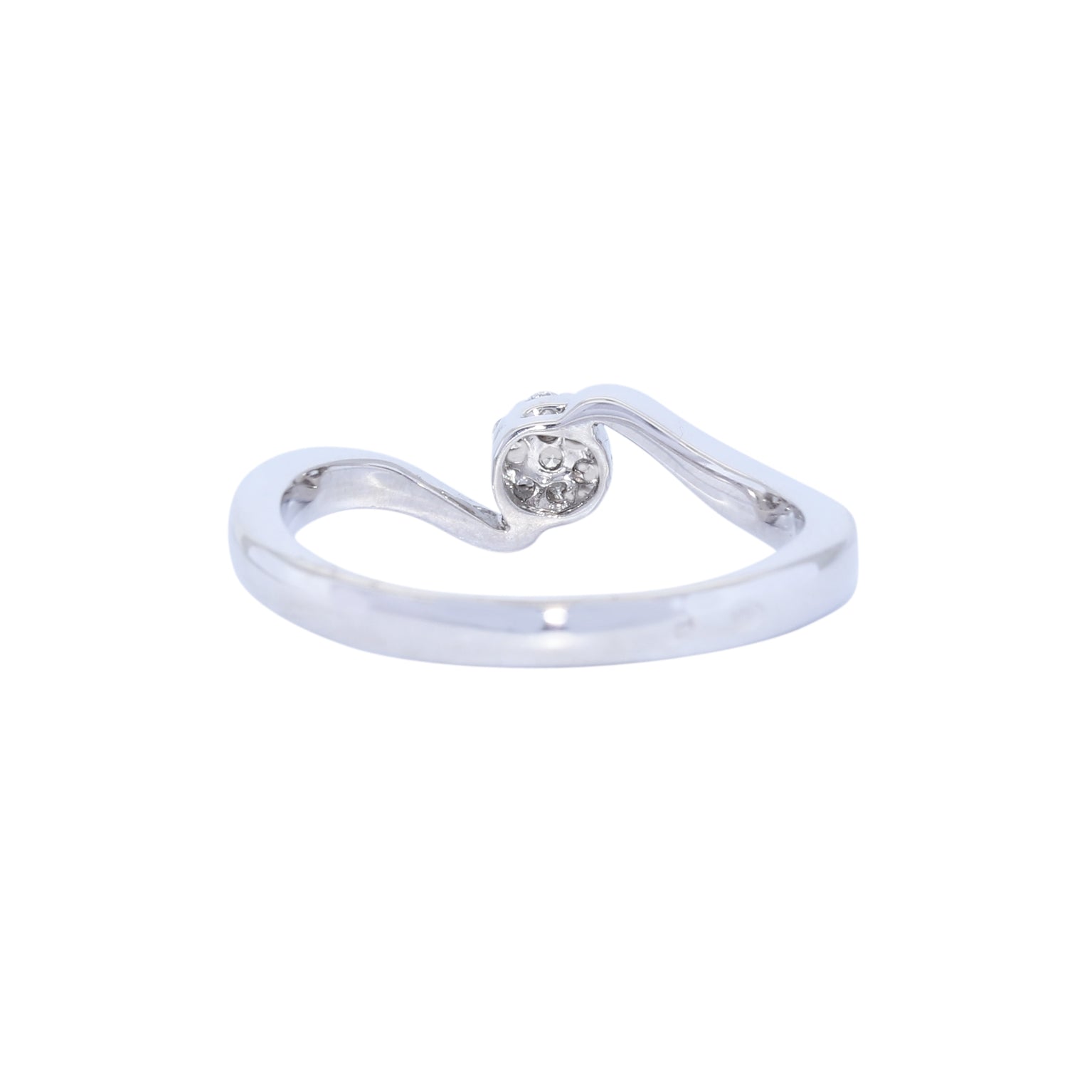 SOLITARIO FLOR ORO BLANCO CON BRILLANTES