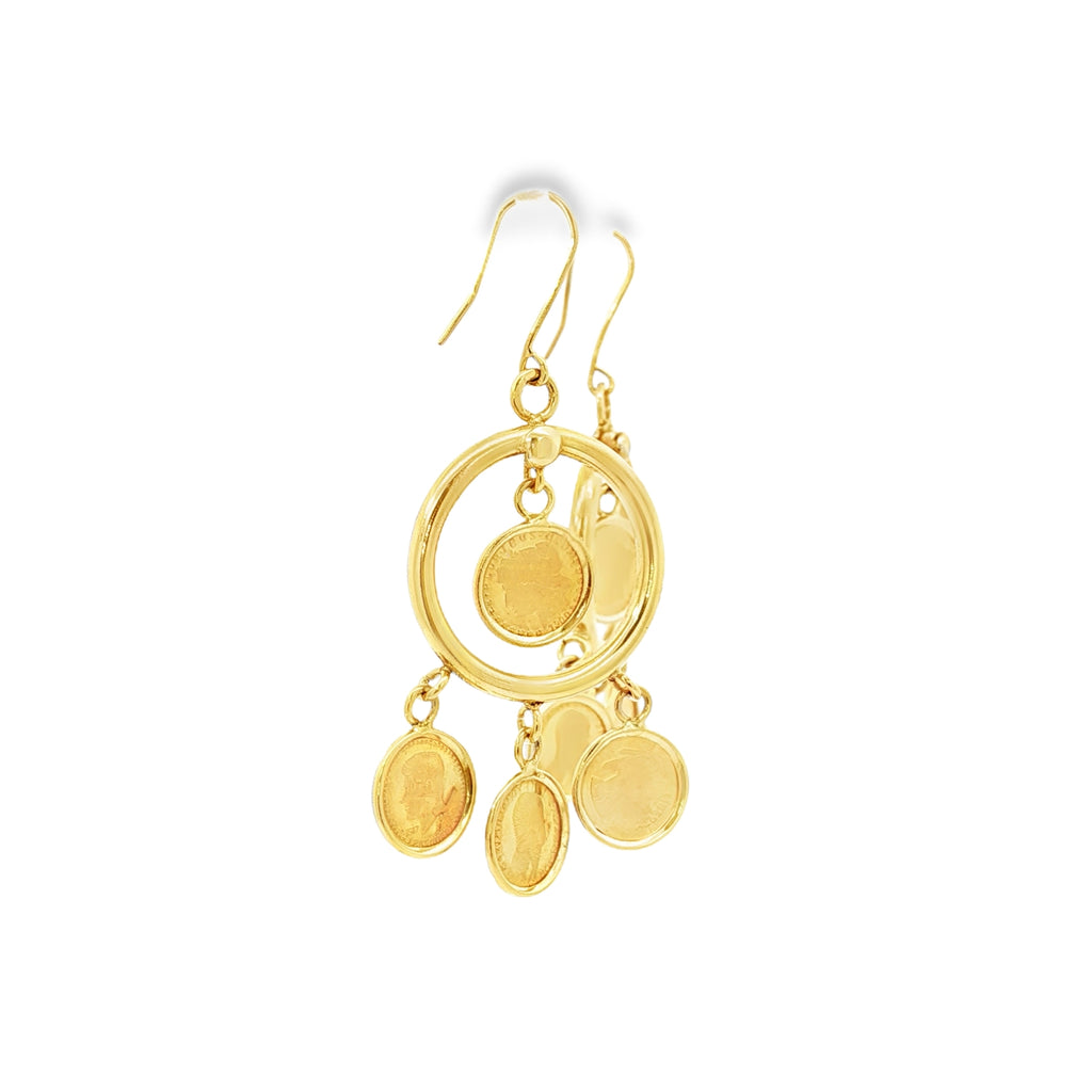 PENDIENTES DE ARO CON MONEDAS