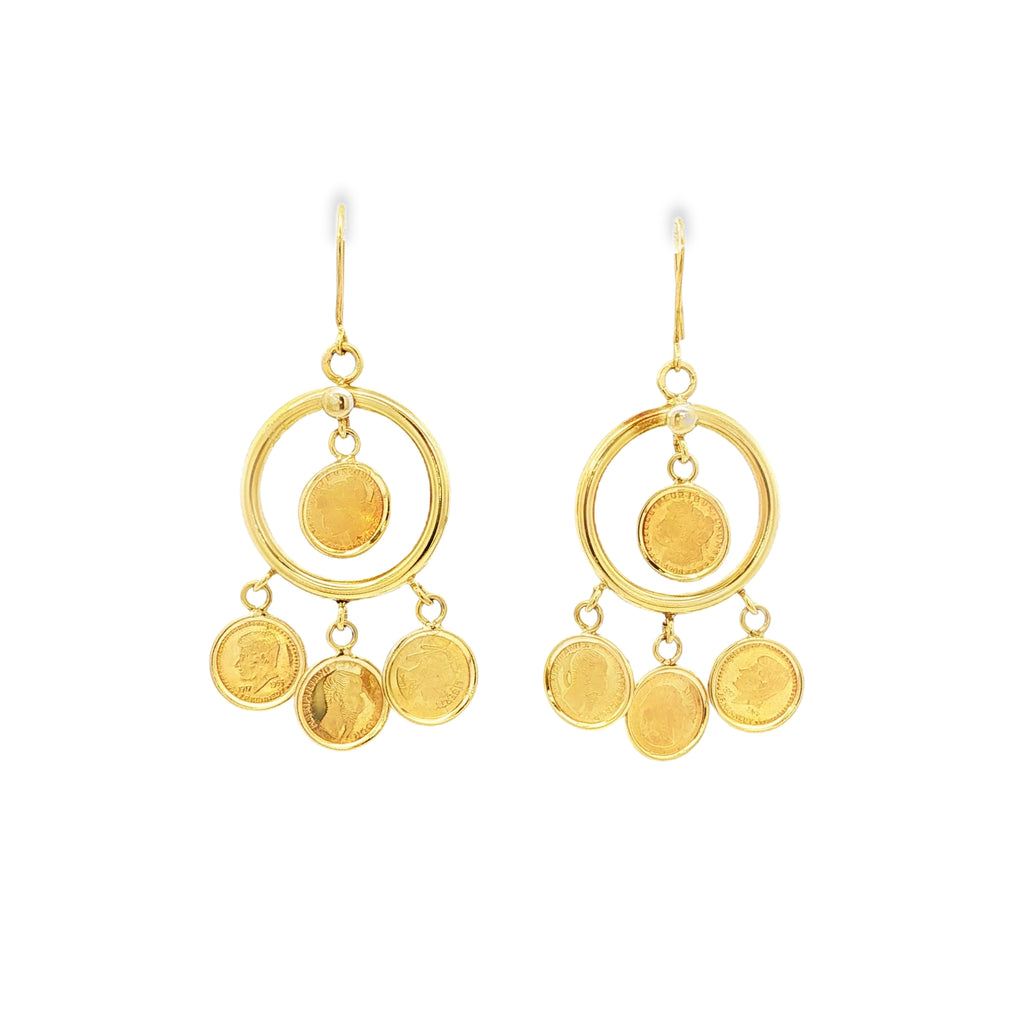 PENDIENTES DE ARO CON MONEDAS