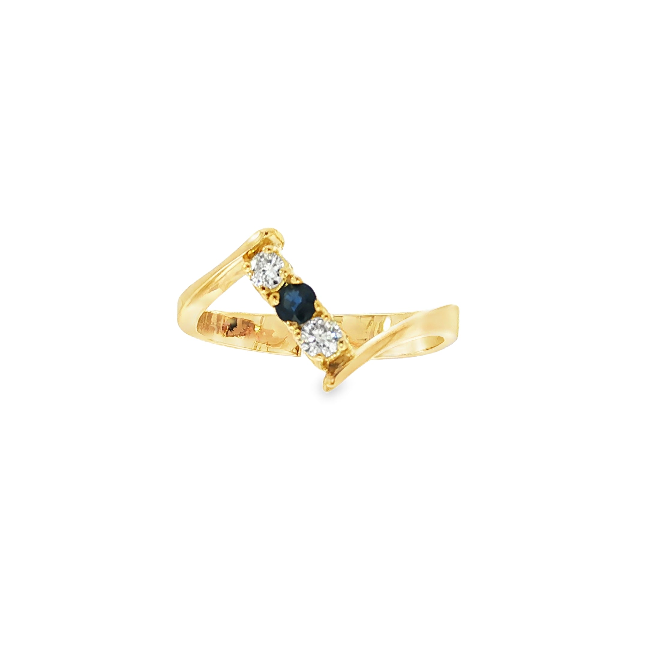 ANILLO TU Y YO DIAMANTES Y ZAFIRO