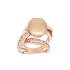 ANILLO PERLA IMPERIAL ORO ROSA CON DIAMANTES