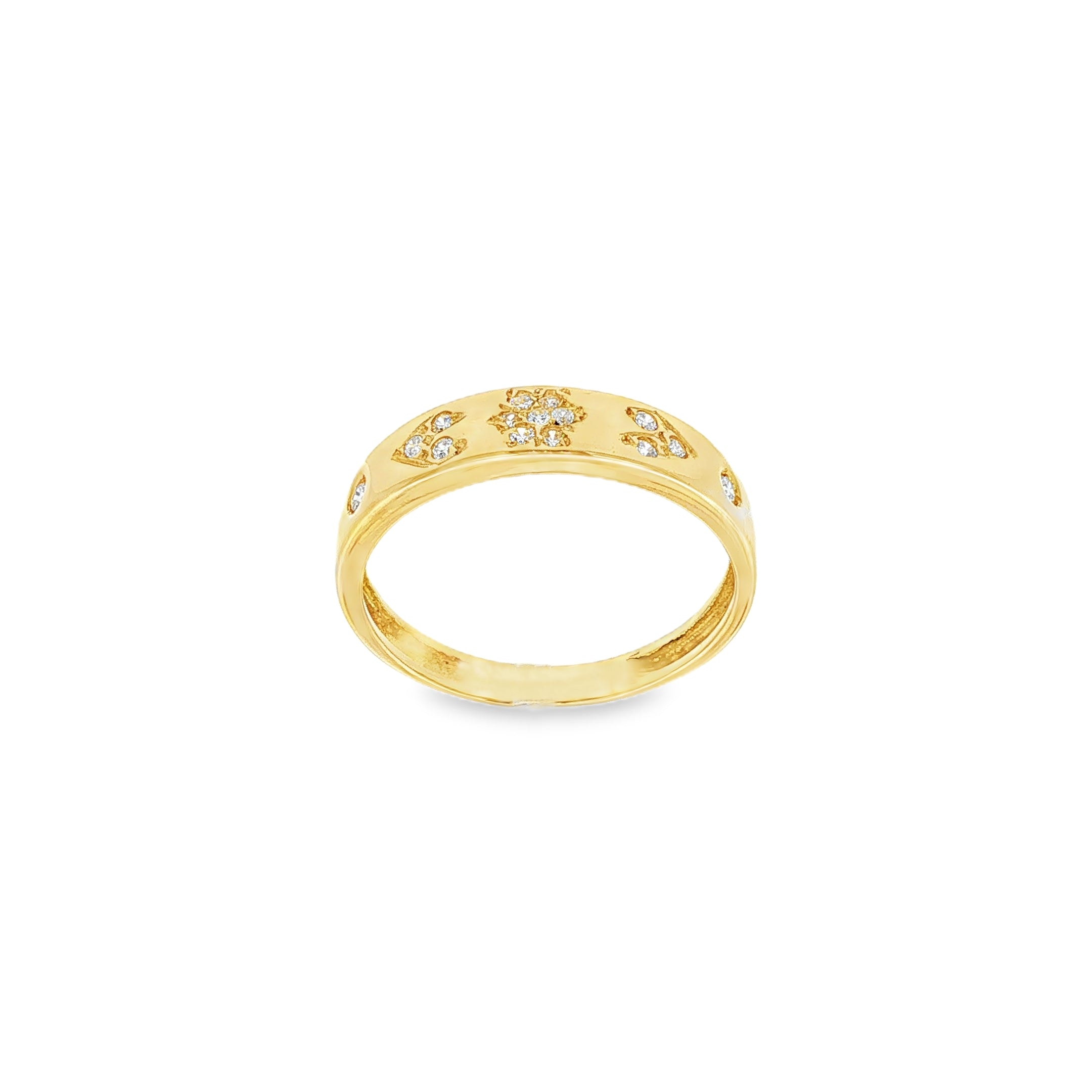 ANILLO FLOR Y CORAZONES CON CIRCONITAS