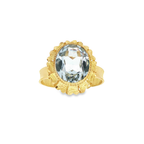 CONJUNTO ANILLO + PENDIENTES PIEDRA AZUL