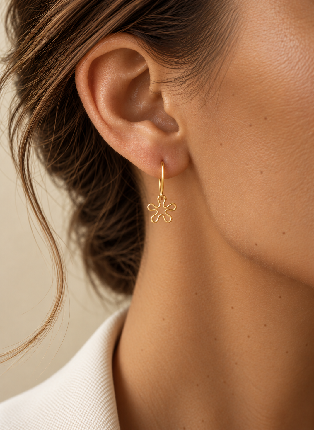 PENDIENTES GANCHOS CON FLOR