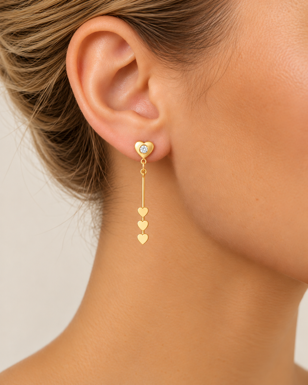 PENDIENTES LARGOS CORAZONES CON CIRCONITAS