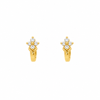 CONJUNTO NIÑA ANILLO + PENDIENTES FLOR CON CIRCONITAS