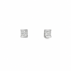 PENDIENTES CUADRADOS ORO BLANCO CON DIAMANTE TALLA PRINCESA