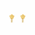 CONJUNTO DE NIÑA ANILLO + PENDIENTES FLOR CON CIRCONITAS