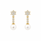 PENDIENTES FLOR CON PERLA