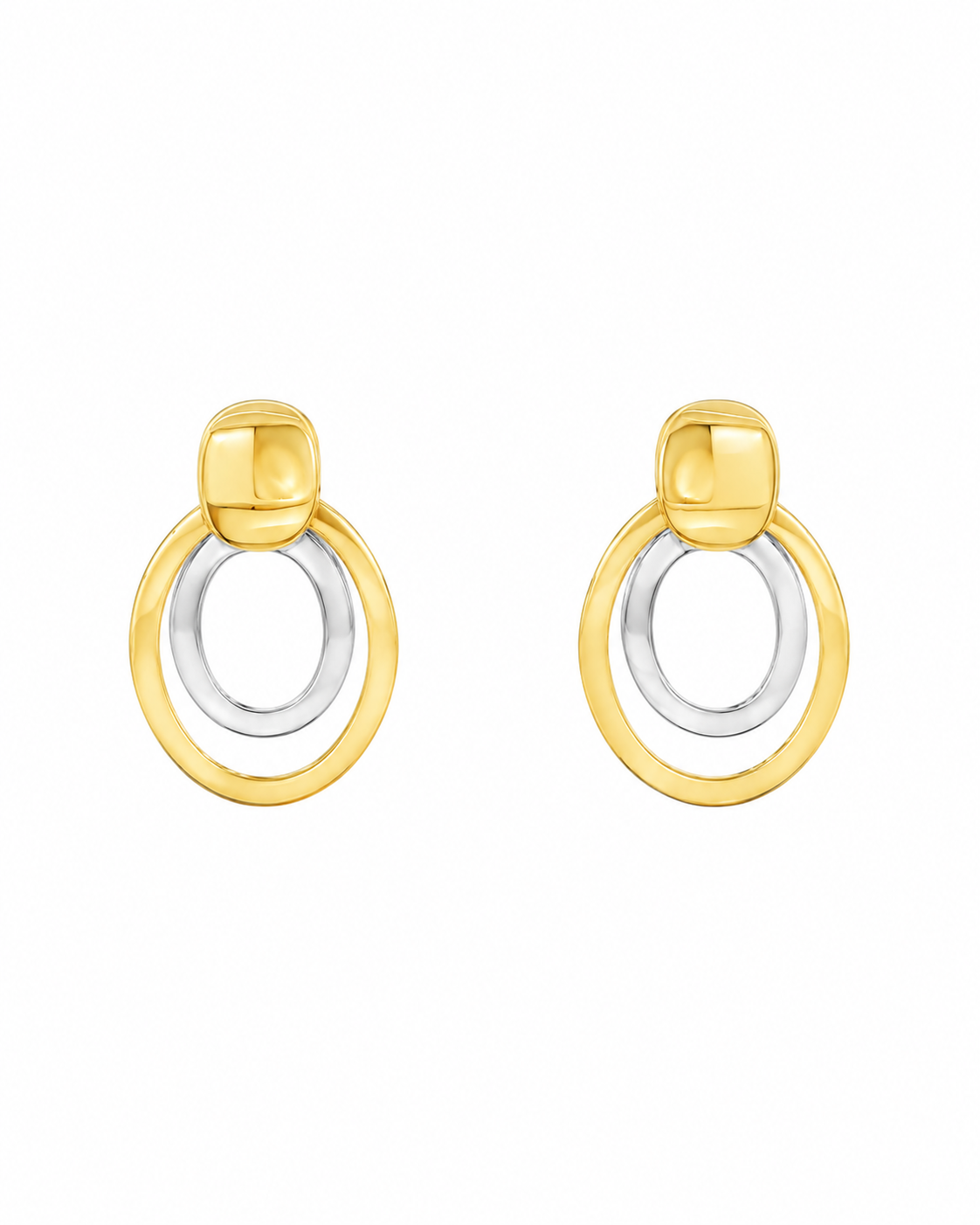 PENDIENTES OVALADOS BICOLOR