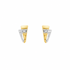 CONJUNTO DE ANILLO + PENDENTES BICOLOR CON CIRCONITA
