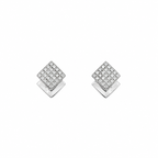 PENDIENTES TRIANGULARES ORO BLANCO CON BRILLANTES