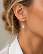 PENDIENTES LARGOS FLOR CON CIRCONITAS