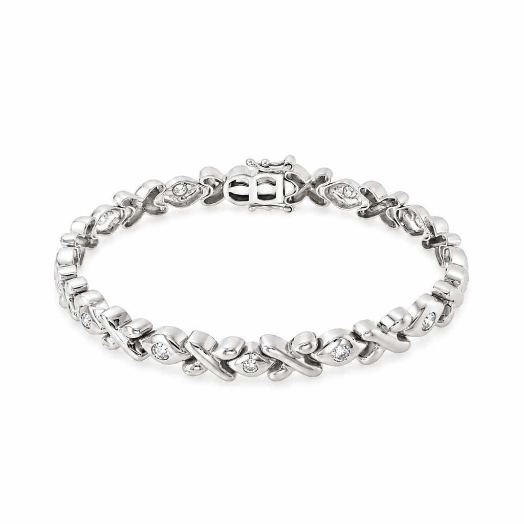 PULSERA ORO BLANCO CON BRILLANTES