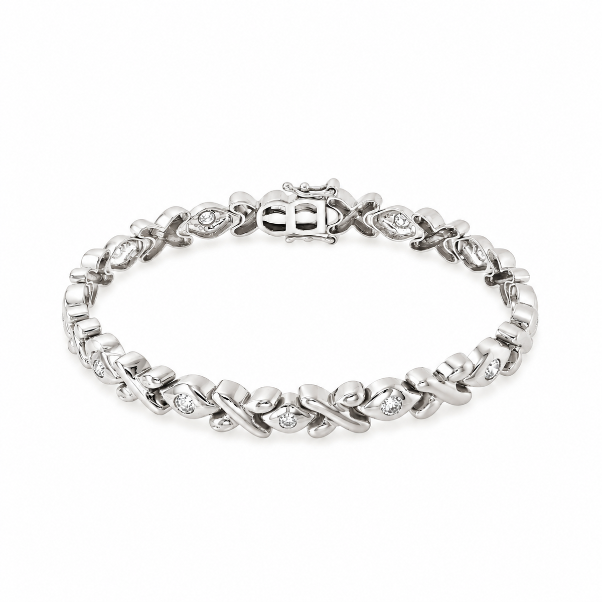 PULSERA ORO BLANCO CON BRILLANTES