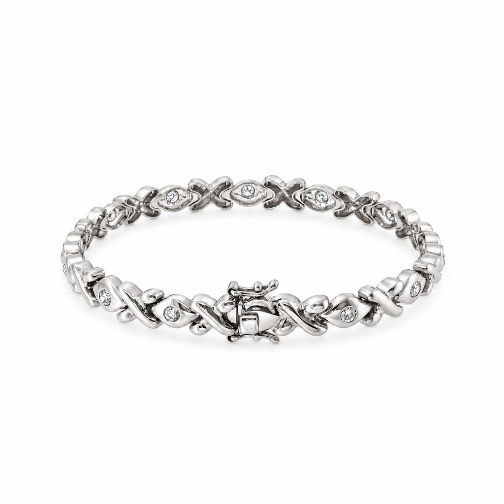 PULSERA ORO BLANCO CON BRILLANTES