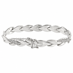 PULSERA LAUREL ORO BLANCO CON CIRCONITAS