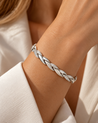 PULSERA LAUREL ORO BLANCO CON CIRCONITAS
