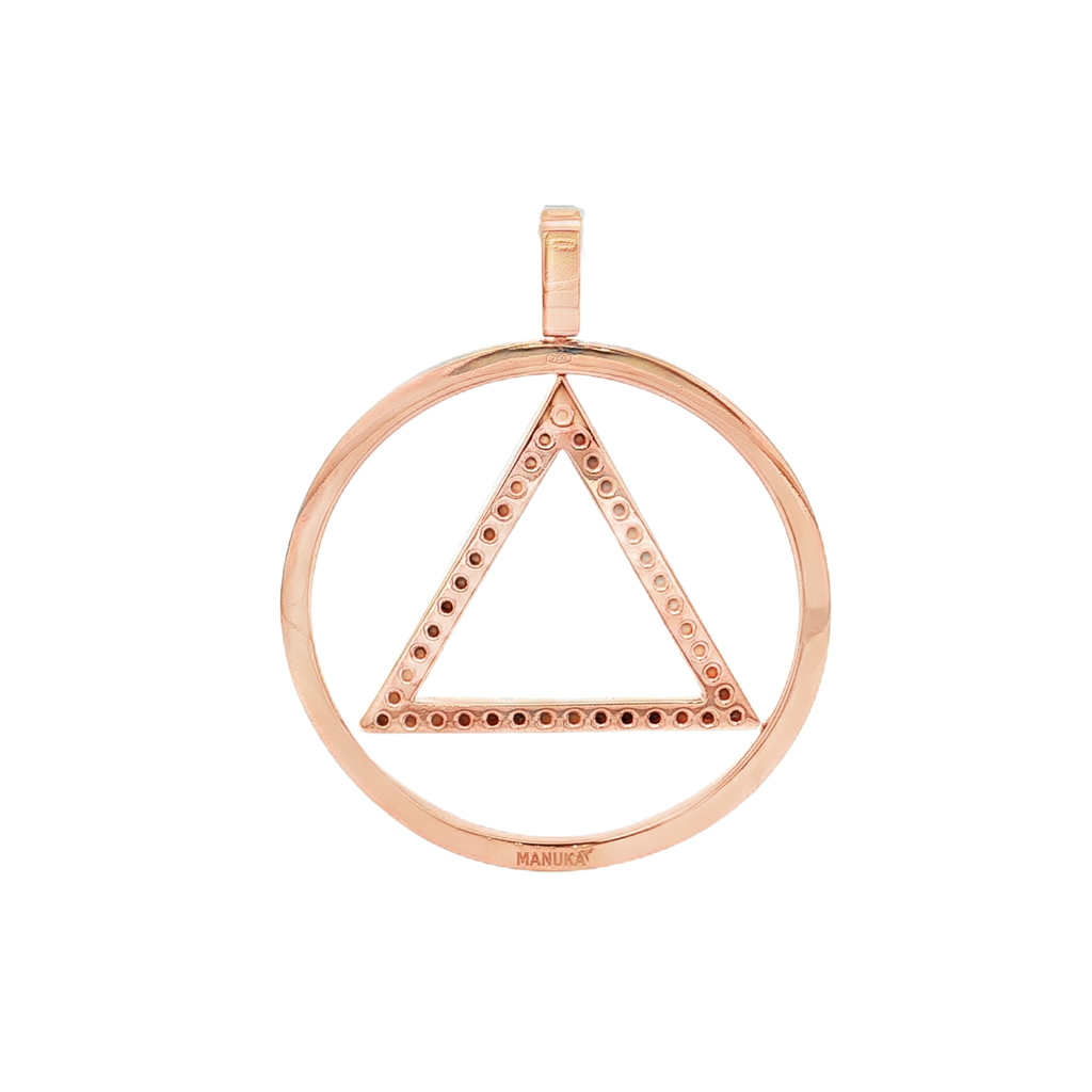 COLGANTE TRIANGULO NOIR ORO ROSA CON DIAMANTES