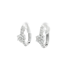 PENDIENTES FLOR ORO BLANCO CON DIAMANTES - AROS