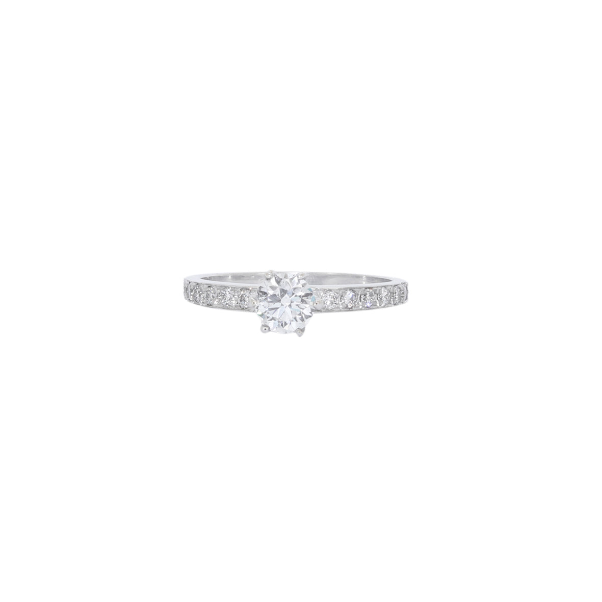 SOLITARIO ORO BLANCO CON BRILLANTES