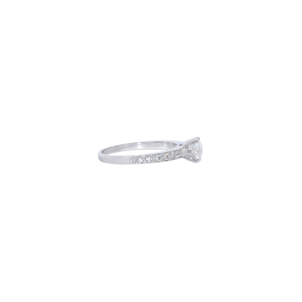 SOLITARIO ORO BLANCO CON BRILLANTES