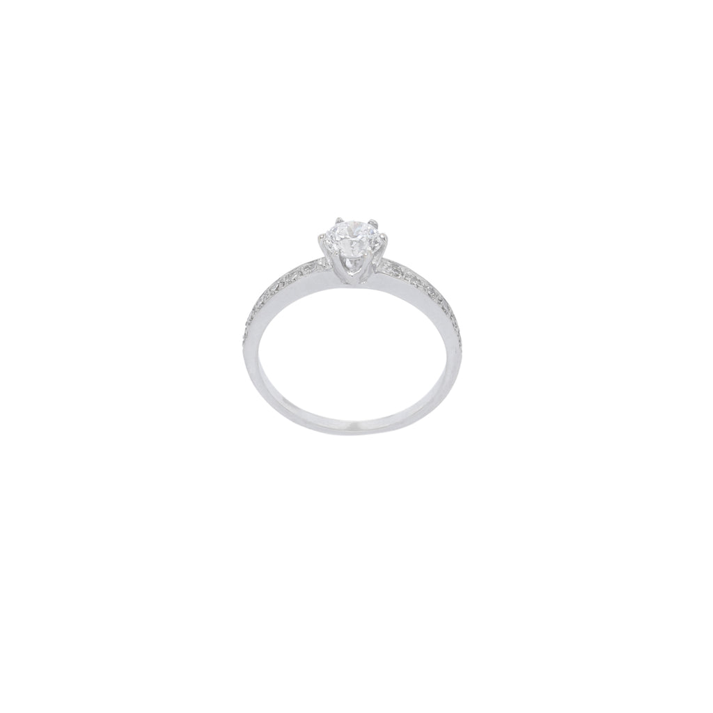 SOLITARIO ORO BLANCO CON BRILLANTES