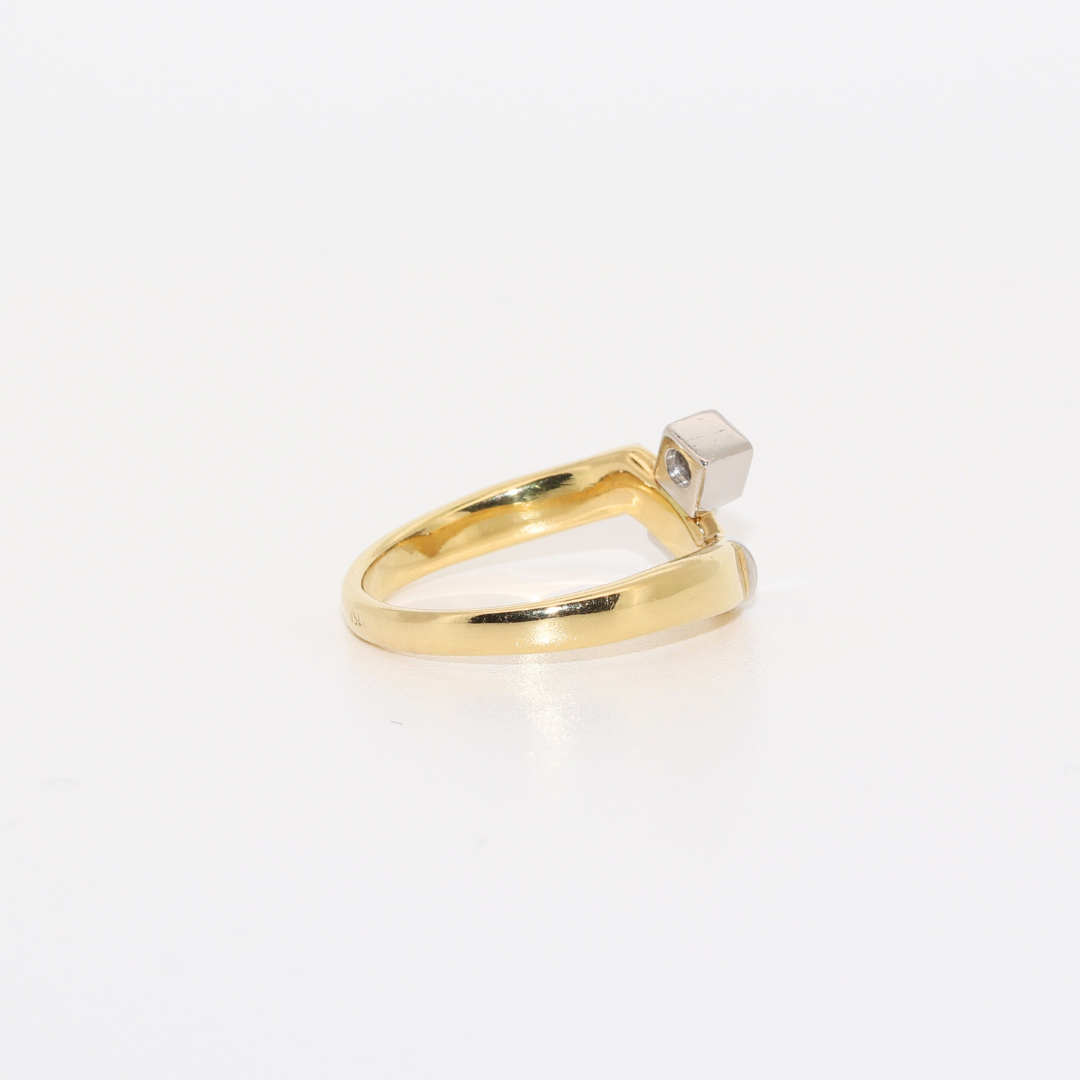 ANILLO BICOLOR CON BRILLANTE
