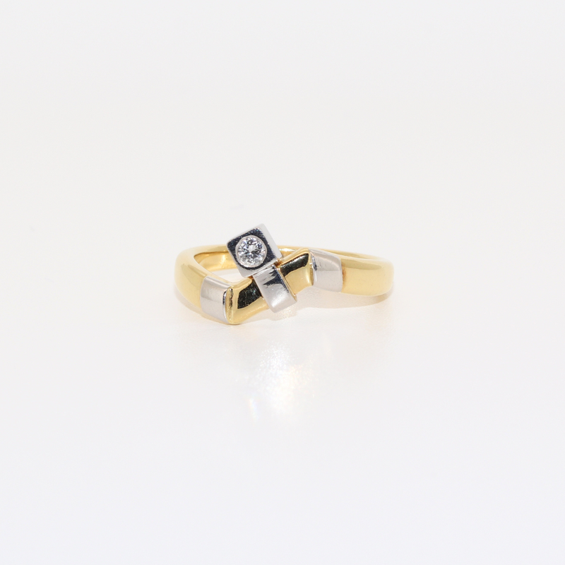 ANILLO BICOLOR CON BRILLANTE