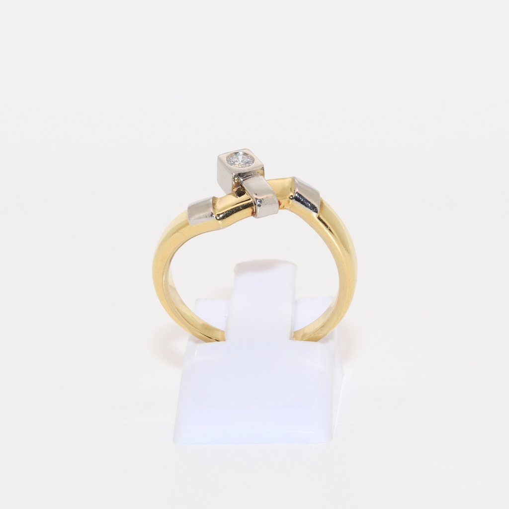 ANILLO BICOLOR CON BRILLANTE
