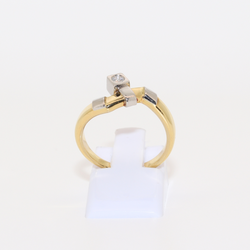 ANILLO BICOLOR CON BRILLANTE