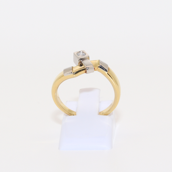 ANILLO BICOLOR CON BRILLANTE