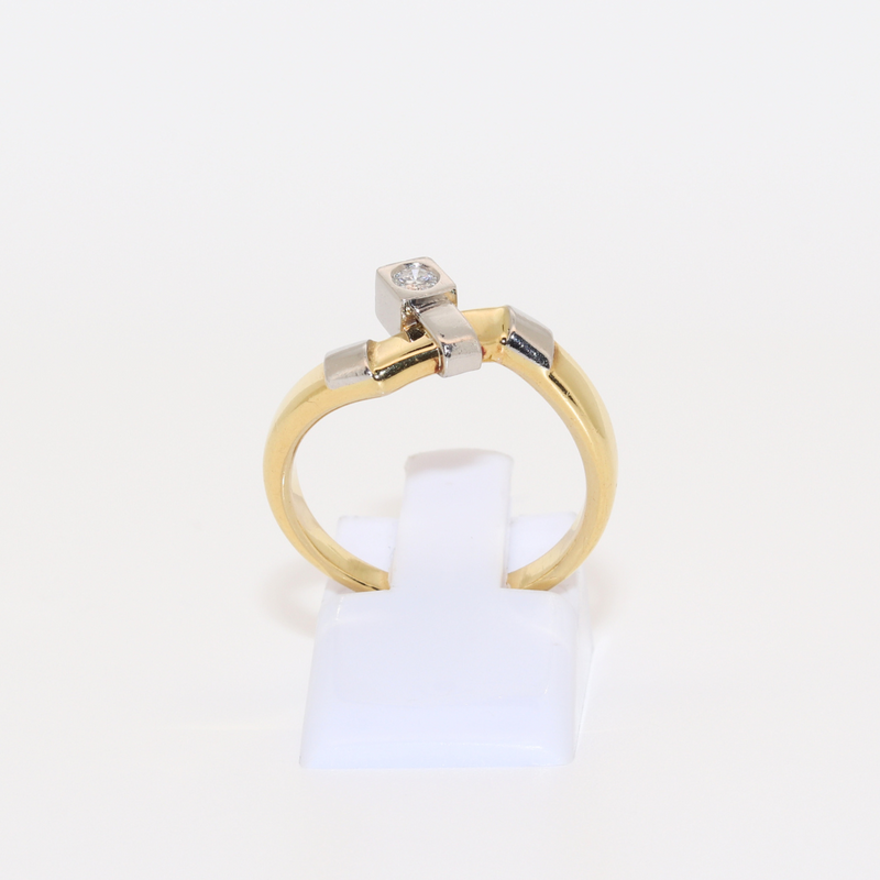 ANILLO BICOLOR CON BRILLANTE