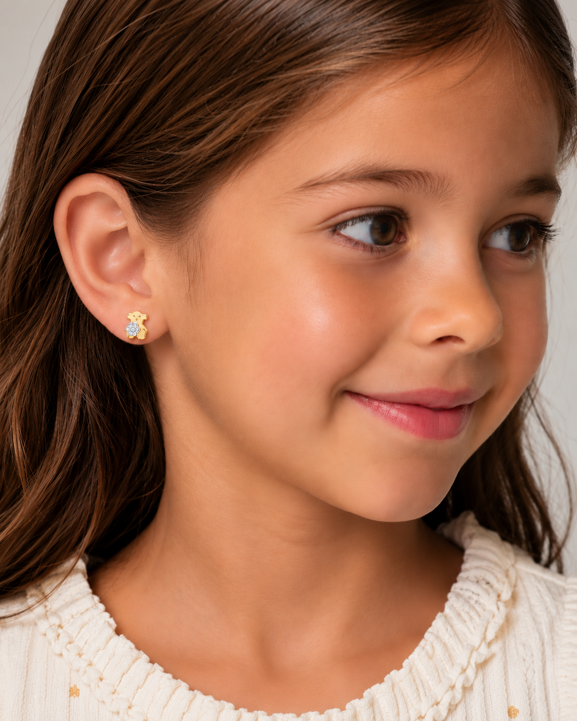 PENDIENTES OSO TOUS BICOLOR CON BRILLANTES