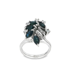 CONJUNTO DE ANILLO + PENDIENTES FLOR DE ZAFIROS Y DIAMANTES
