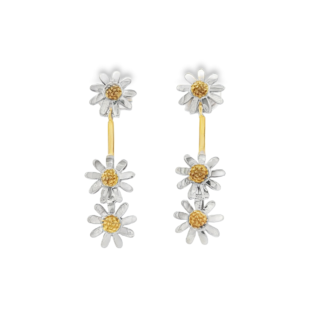 PENDIENTES MARGARITAS BICOLOR
