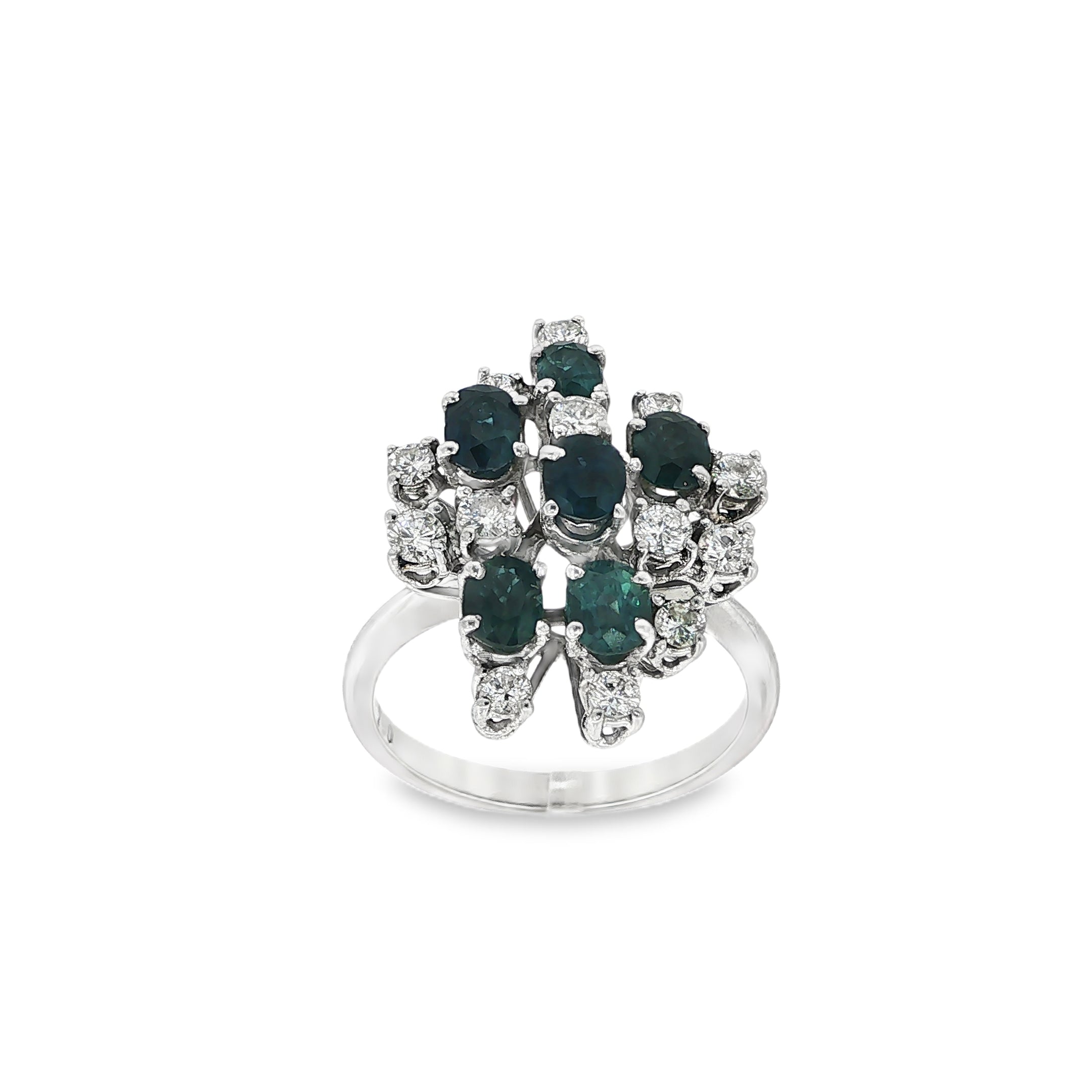 ANILLO COSTELACION CON DIAMANTES Y ZAFIROS