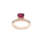 SORTIJA ORO ROSA CON RUBÍ